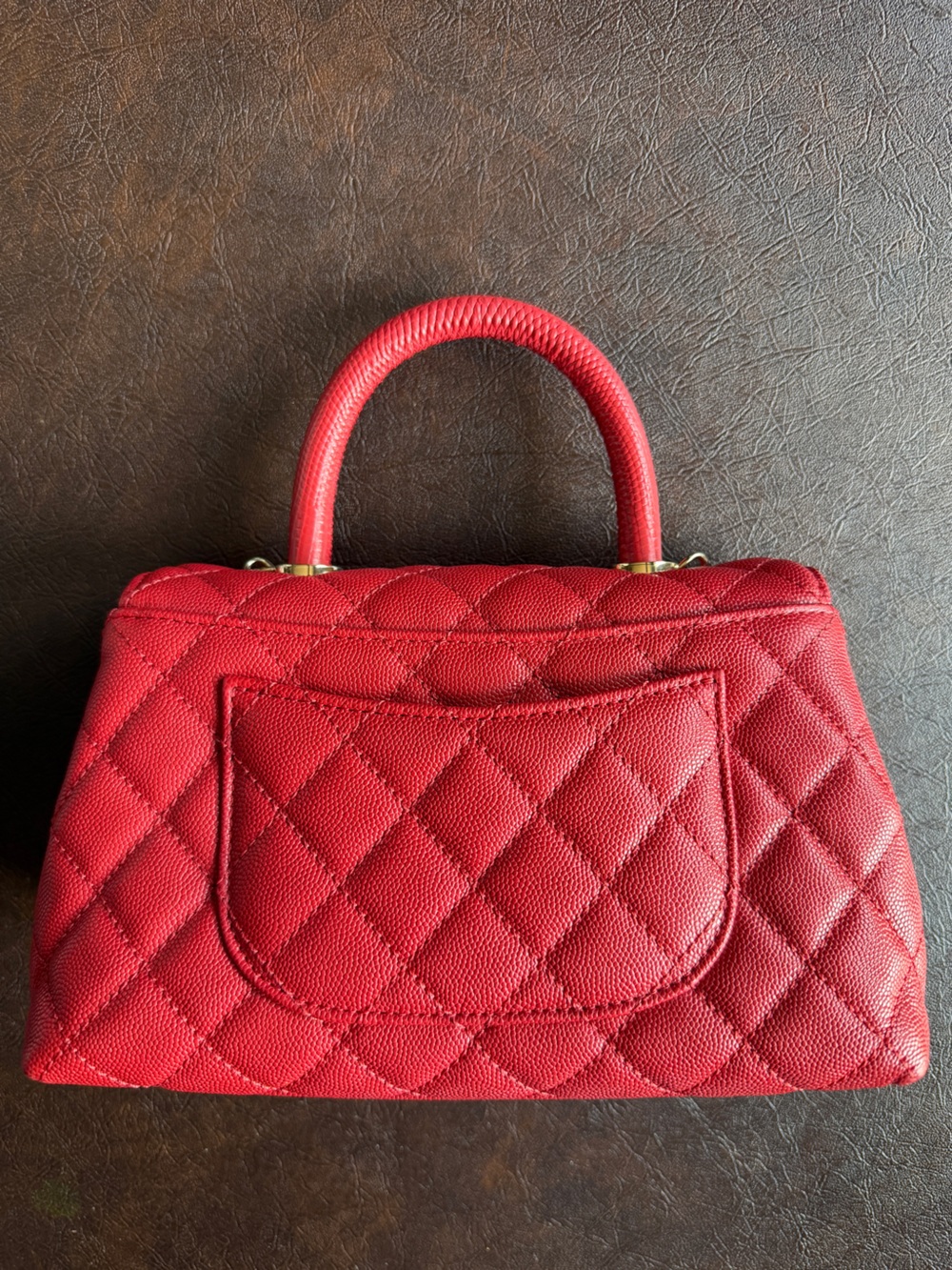 Chanel Caviar Lizard Embossed Quilted Mini Coco Handle Flap Bag - Picture 3 of 13